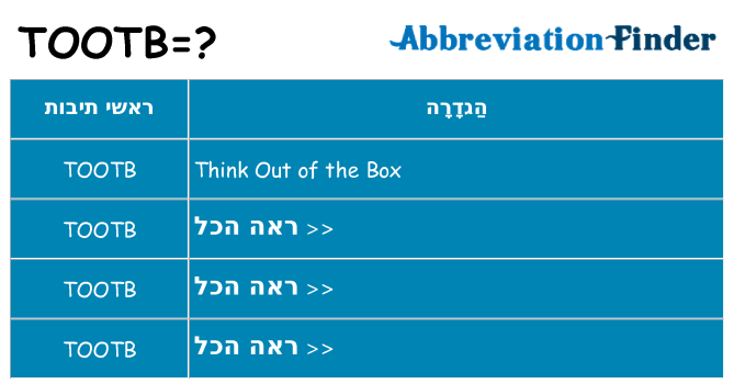 מה הפירוש tootb