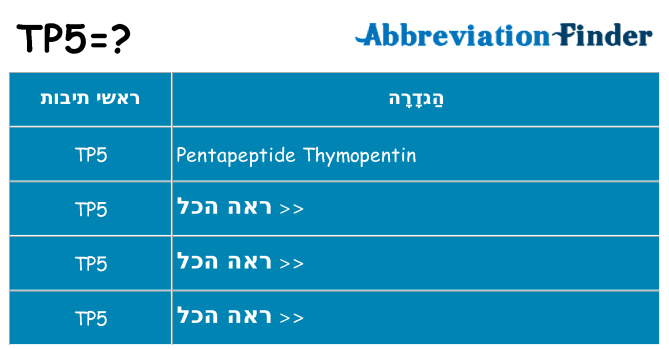 מה הפירוש tp5