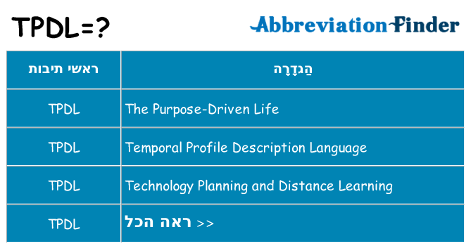 מה הפירוש tpdl