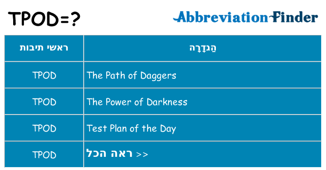 מה הפירוש tpod