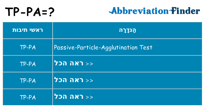 מה הפירוש tp-pa