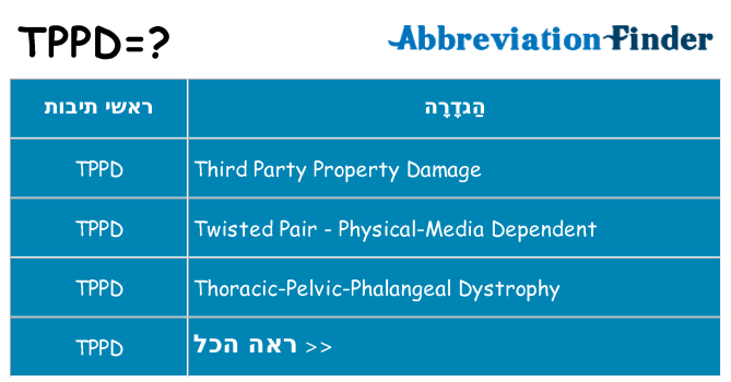 מה הפירוש tppd