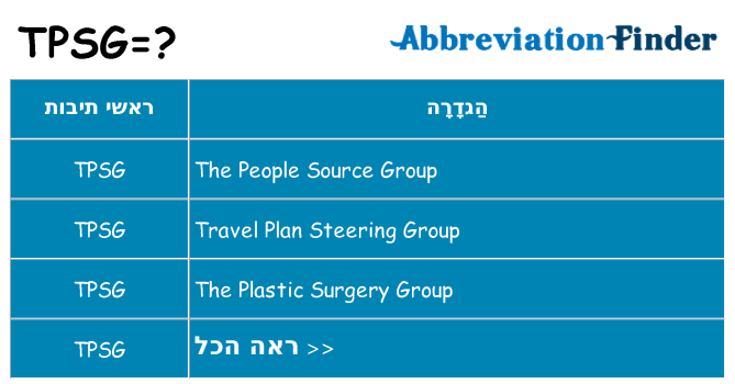 מה הפירוש tpsg