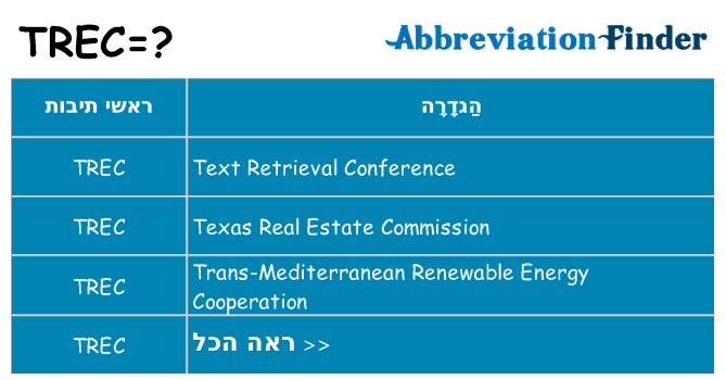מה הפירוש trec