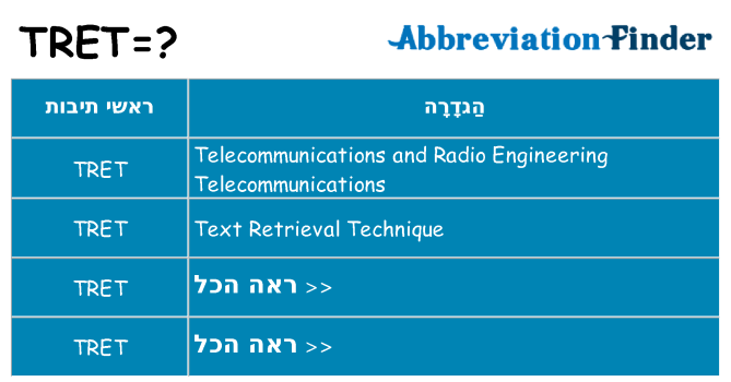 מה הפירוש tret