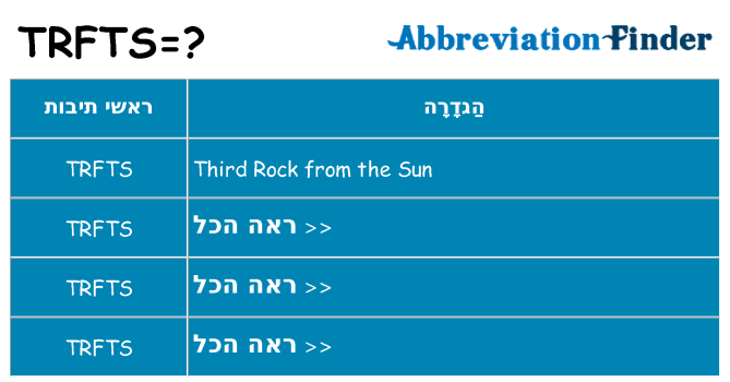 מה הפירוש trfts
