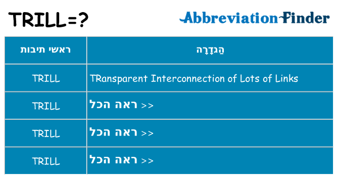 מה הפירוש trill