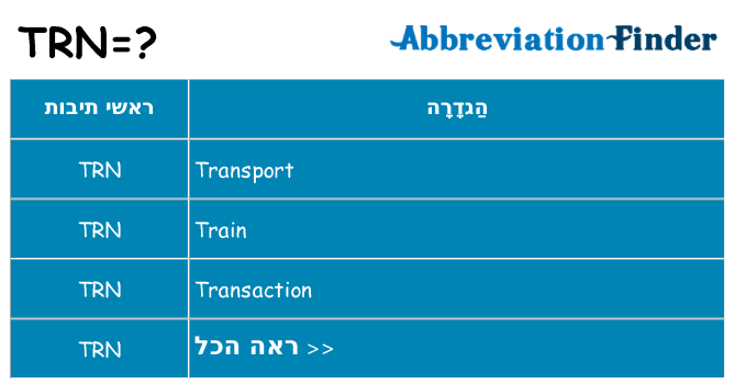 מה הפירוש trn