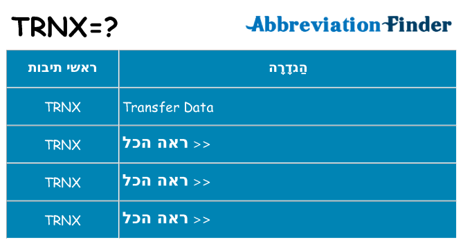 מה הפירוש trnx