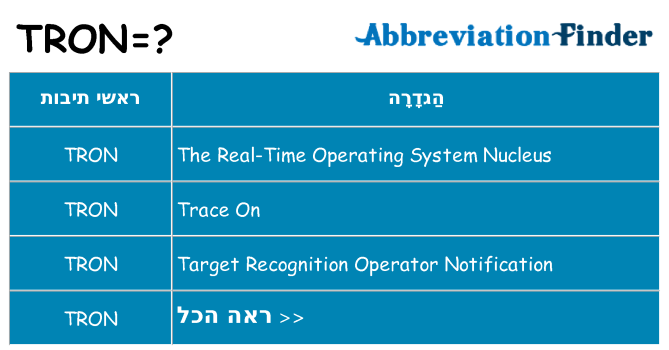 מה הפירוש tron