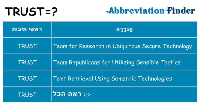 מה הפירוש trust