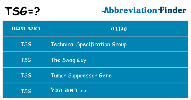 מה הפירוש tsg