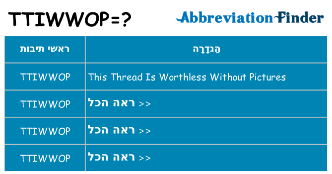 מה הפירוש ttiwwop
