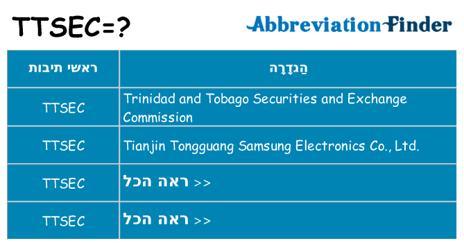 מה הפירוש ttsec