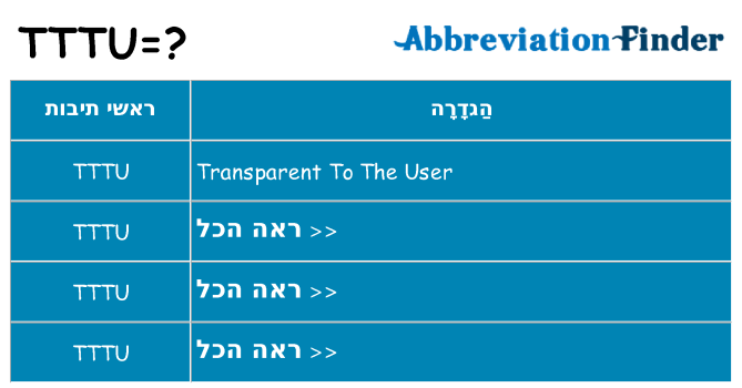 מה הפירוש tttu