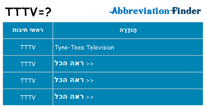 מה הפירוש tttv