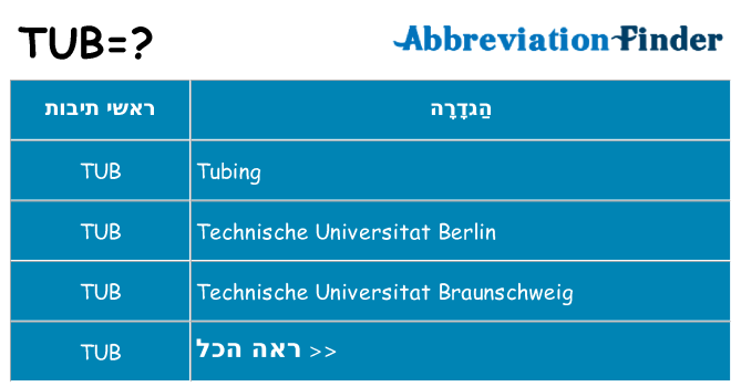 מה הפירוש tub