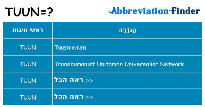 מה הפירוש tuun