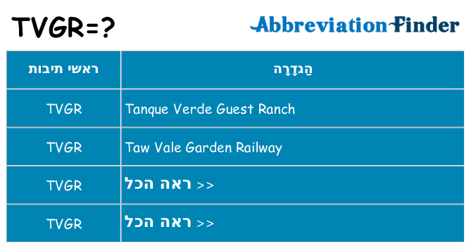 מה הפירוש tvgr
