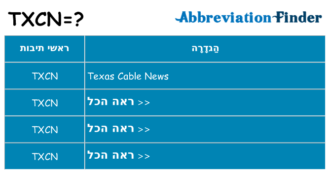 מה הפירוש txcn