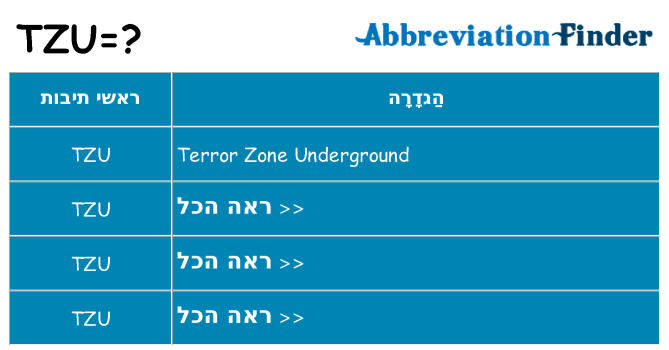 מה הפירוש tzu