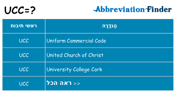 מה הפירוש ucc