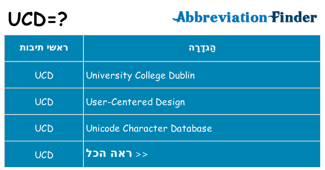 מה הפירוש ucd