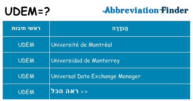 מה הפירוש udem