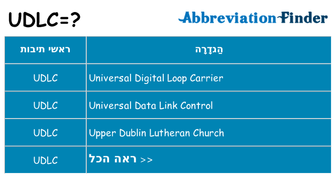 מה הפירוש udlc