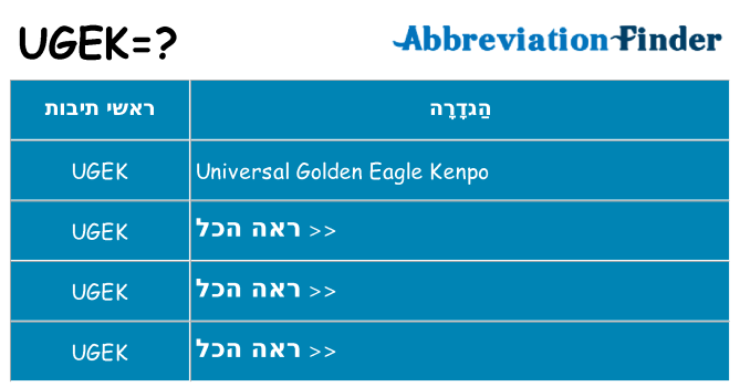 מה הפירוש ugek