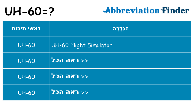 מה הפירוש uh-60