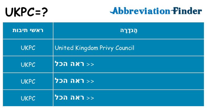מה הפירוש ukpc