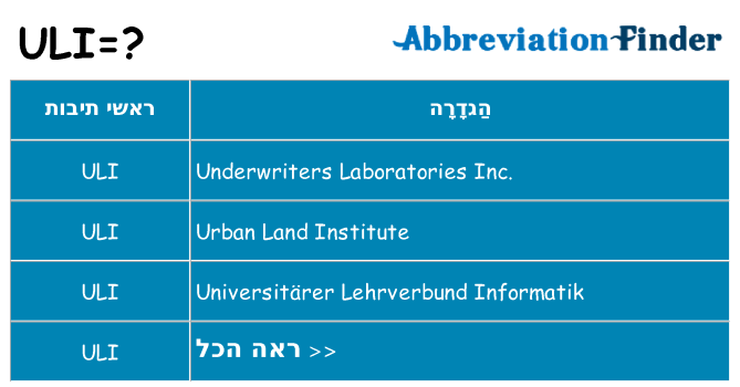 מה הפירוש uli