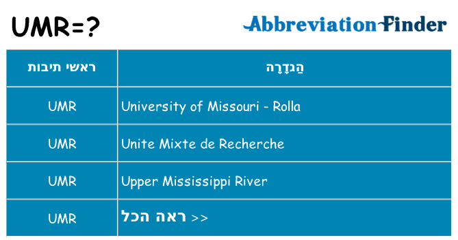 מה הפירוש umr