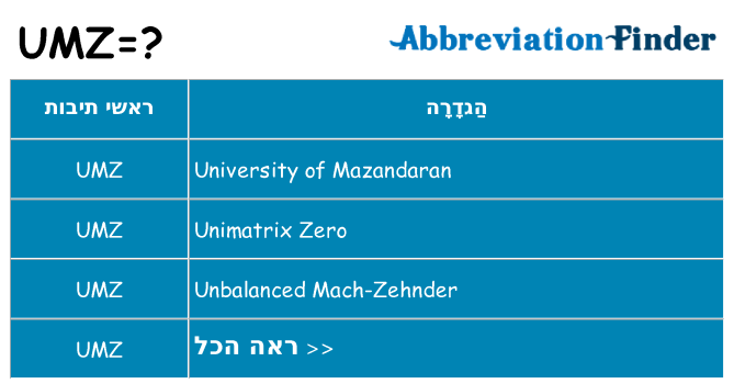 מה הפירוש umz