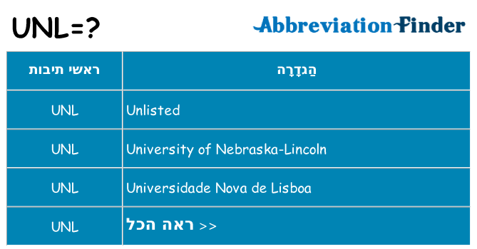מה הפירוש unl