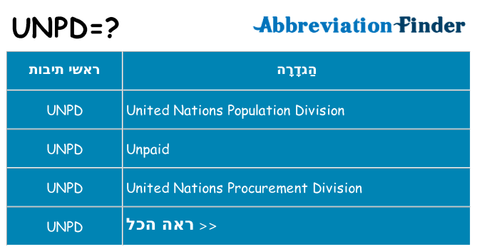 מה הפירוש unpd