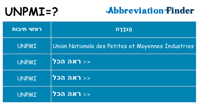 מה הפירוש unpmi