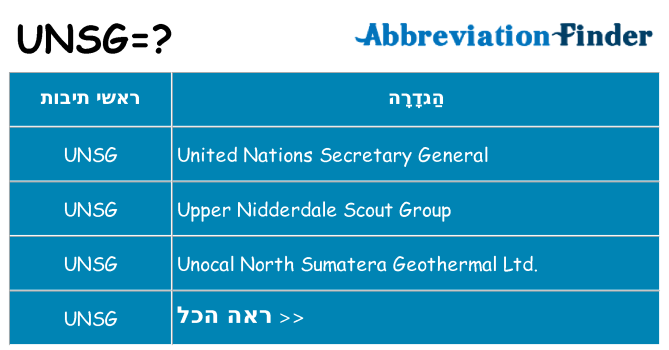 מה הפירוש unsg
