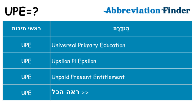 מה הפירוש upe