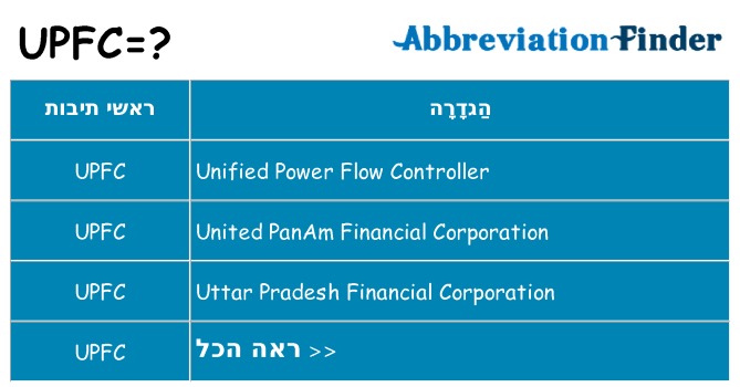 מה הפירוש upfc