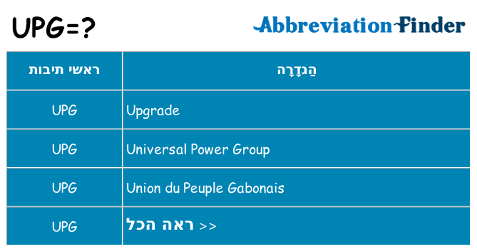 מה הפירוש upg