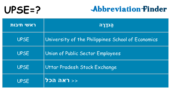 מה הפירוש upse