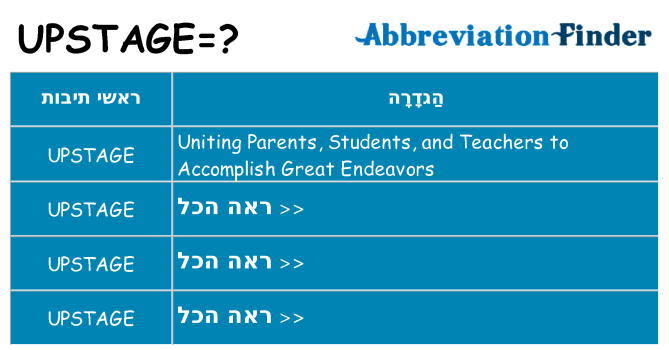 מה הפירוש upstage