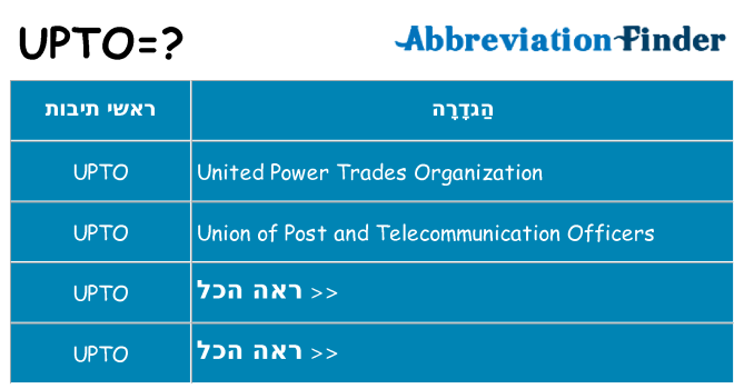 מה הפירוש upto