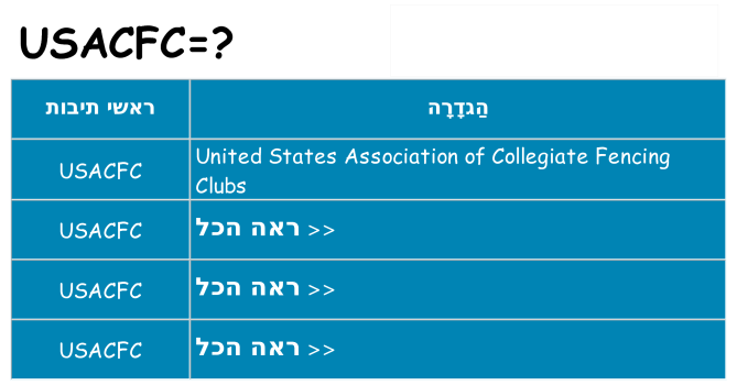 מה הפירוש usacfc