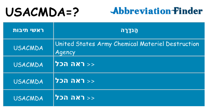 מה הפירוש usacmda