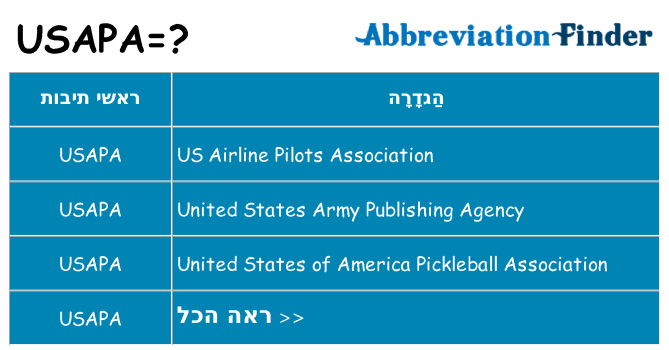 מה הפירוש usapa