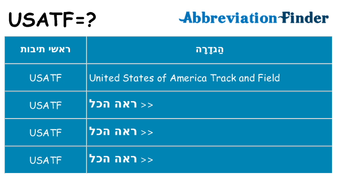 מה הפירוש usatf