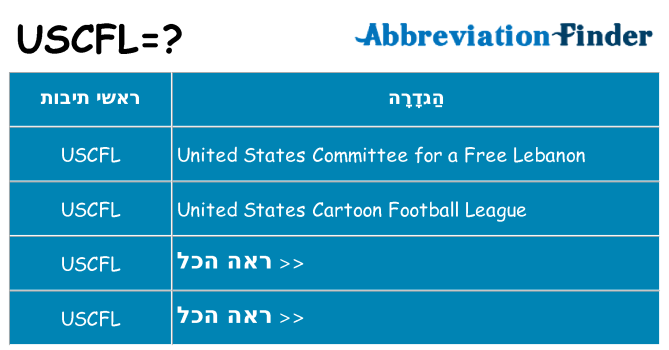 מה הפירוש uscfl